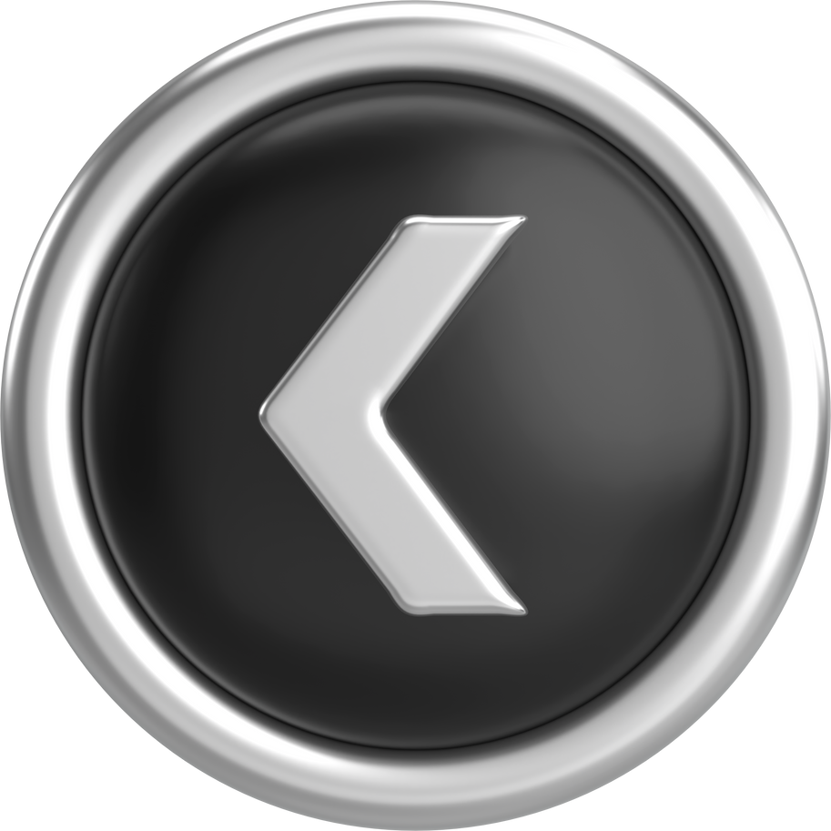 Previous button. Back button. 3D illustration.